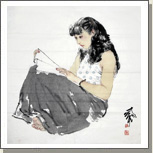 何家英国画作品
